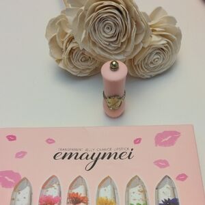 Green Flower 1 Transparent Jelly PH Change Lipstick in pink tube New in Giftable